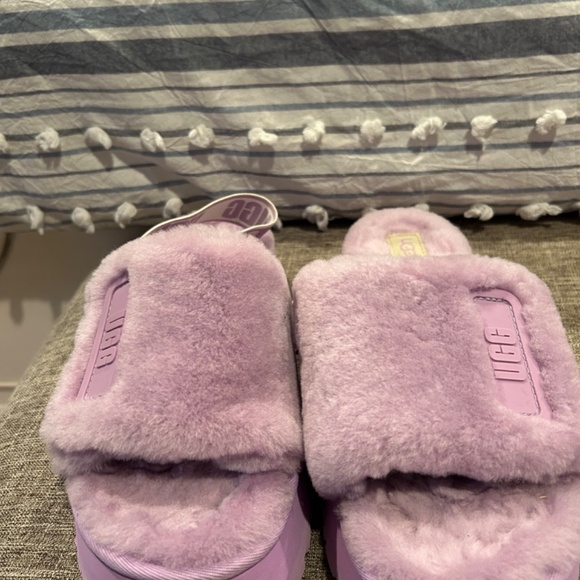 Fluff Yeah Ugg Purple Slingback Slippers Size 9 - Picture 4 of 6